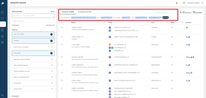 search criteria